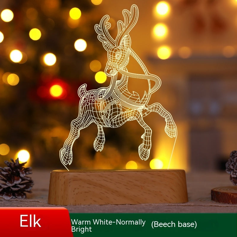 3D Christmas LED Lamp – Acrylic Night Light Holiday Decoration