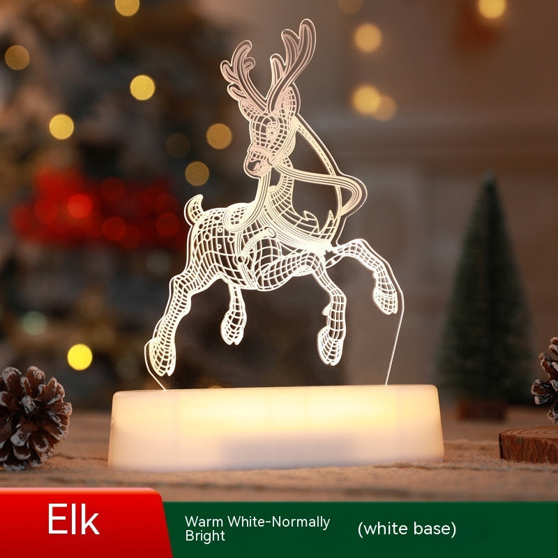 3D Christmas LED Lamp – Acrylic Night Light Holiday Decoration