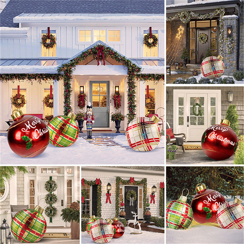 Giant Outdoor Inflatable Christmas Ornament Ball – 60cm PVC Decoration