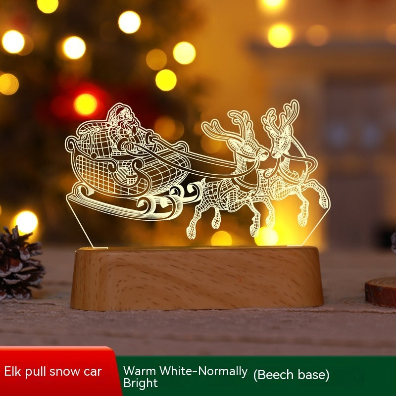 3D Christmas LED Lamp – Acrylic Night Light Holiday Decoration