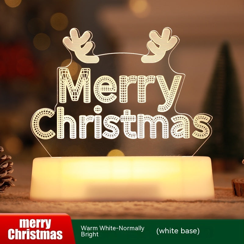 3D Christmas LED Lamp – Acrylic Night Light Holiday Decoration