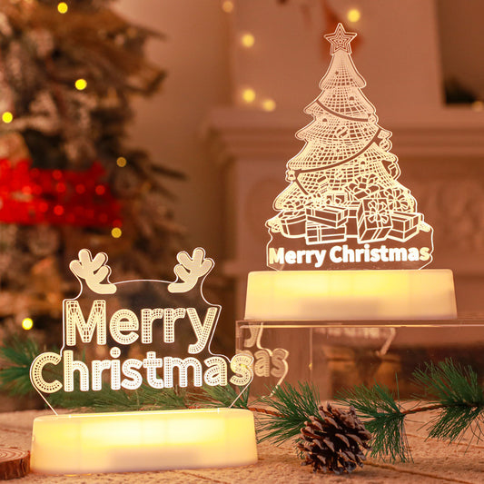 3D Christmas LED Lamp – Acrylic Night Light Holiday Decoration