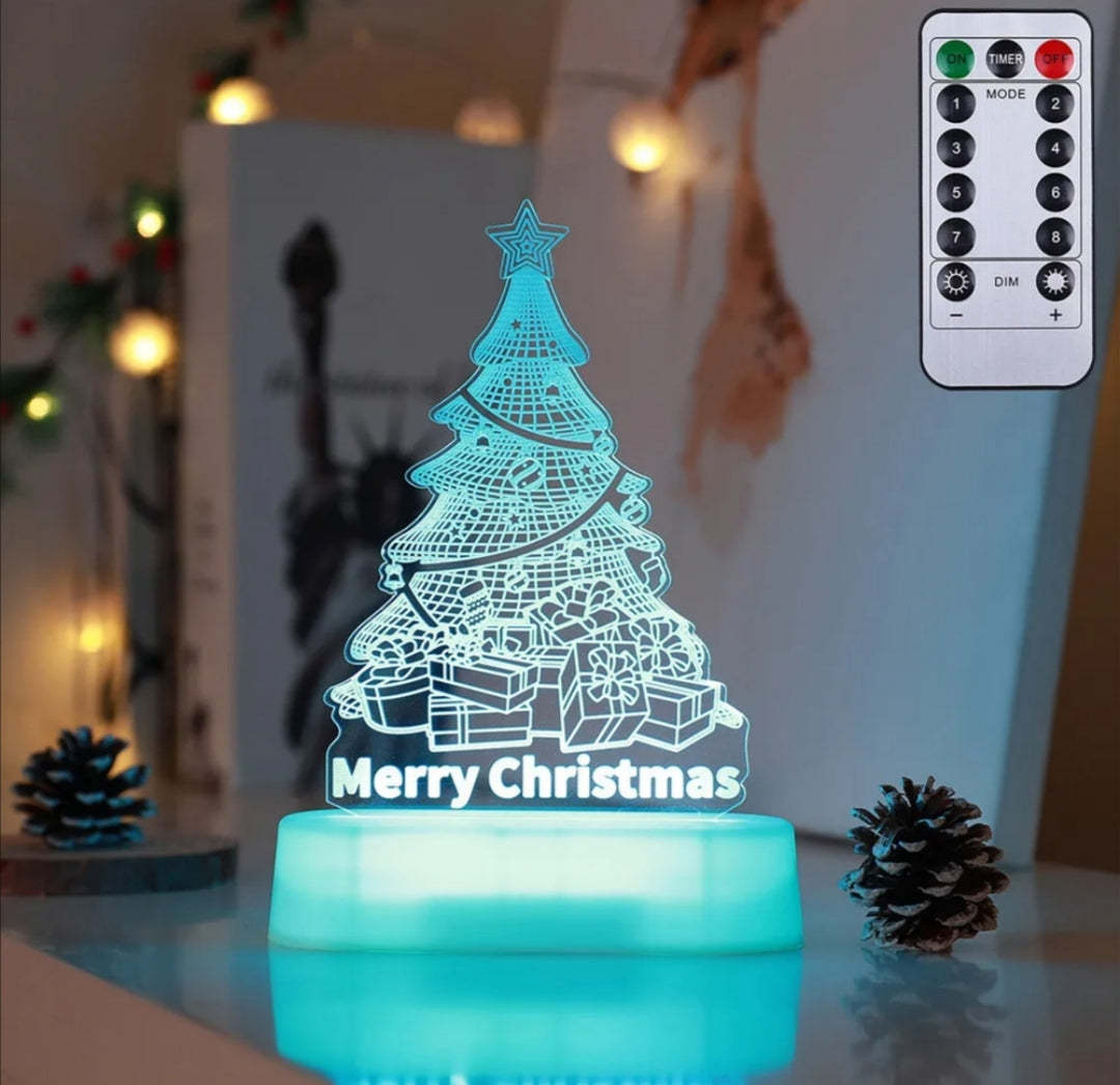 3D Christmas LED Lamp – Acrylic Night Light Holiday Decoration