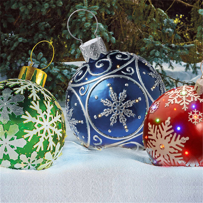 Giant Outdoor Inflatable Christmas Ornament Ball – 60cm PVC Decoration